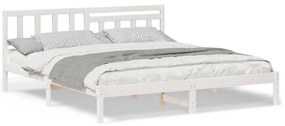 vidaXL Σκελετός Κρεβατιού Λευκό 200 x 200 cm Συμπαγές ξύλο πεύκου