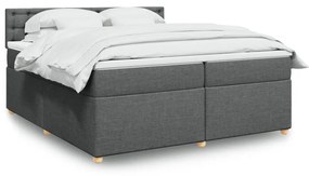 ΚΡΕΒΑΤΙ BOXSPRING ΜΕ ΣΤΡΩΜΑ ΣΚΟΥΡΟ ΓΚΡΙ 200X200 ΕΚ. ΥΦΑΣΜΑΤΙΝΟ 3289102