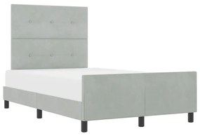 vidaXL Σκελετός Κρεβατιού Ανοιχτό γκρι 120 x 200 cm Βελούδο
