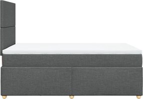 vidaXL Κρεβάτι Boxspring με Στρώμα Σκούρο Γκρι 120x190 εκ Υφασμάτινο