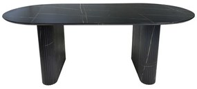 Τραπέζι Nembou  mdf σε απόχρωση μαύρου μαρμάρου 210x100x76εκ