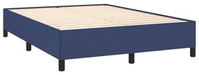 Κρεβάτι Boxspring με Στρώμα Μπλε 140x190 εκ. Υφασμάτινο - Μπλε