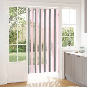 vidaXL Κουρτίνα εντόμων Chenille Ασημί Γκρι και Ροζ 100 x 200 cm
