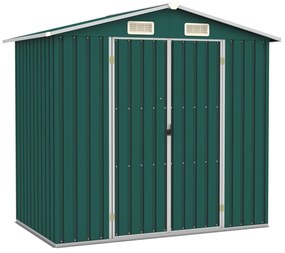 vidaXL Αποθήκη Κήπου Πράσινη 205 x 129 x 183 εκ. Γαλβανισμένο Ατσάλι