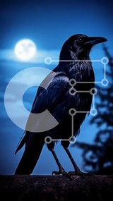 Intra Συλλεκτικό Ξύλινο Παζλ Plywood  4mm - Majestic Raven κάτω από μια πανσέληνο Σε Ξύλινο Κουτί - Διαστάσεις: 10x10 cm – 25 κομμάτια