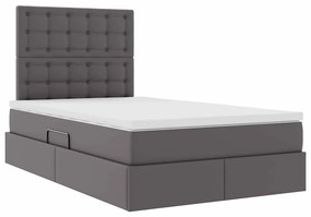 vidaXL Κρεβάτι Αποθήκης με στρώμα Γκρι 120 x 200 cm Τεχνητό Δέρμα