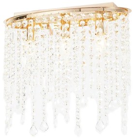 Φωτιστικό Οροφής - Πλαφονιέρα I-Breeze/PL3 Oro Gold Fan Europe Crystal, Metal