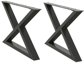vidaXL Πόδια Τραπεζιού Σαλονιού 2 τεμ. Ανθρακί 70x(42-43,3) εκ. Ατσάλι