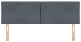 vidaXL LED Κεφαλάρι με φώτα λωρίδας LED Σκούρο γκρι 160 cm Βελούδο