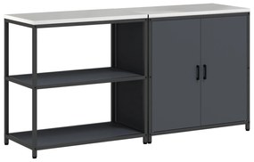 vidaXL Σετ Αποθήκευσης Κουζίνας 2 pcs Ανθρακί 150 x 50 x 92 εκ.