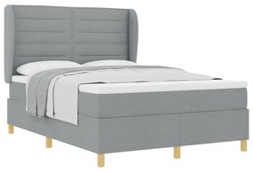vidaXL Κρεβάτι με Στρώμα  Ανοιχτό Γκρι 140x200 εκ Υφάσματος