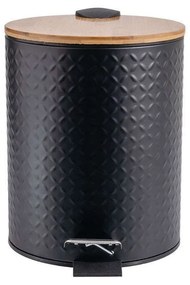 Κάδος Απορριμμάτων Bamboo Essentials 5Lt 02-12748 20,5x5x25,5cm Black Estia Metal,Bamboo