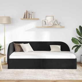 vidaXL Κρεβάτι Γωνίας με κεφαλάρι Μαύρο 80 x 200 cm Βελούδο