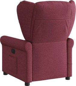 vidaXL Πολυθρόνα Μασάζ Ανακλινόμενη Μπορντό Υφασμάτινη