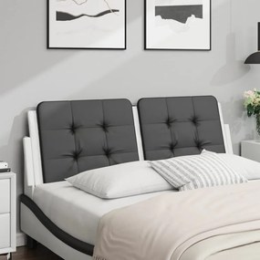 vidaXL Μαξιλάρι για Κεφαλάρι Μαύρο λευκό 120 εκ. από Συνθετικό Δέρμα