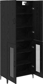 vidaXL Highboard Μαύρη Οξυά 69,5 x 34 x 180 εκ. Επεξεργασμένο ξύλο