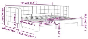 Καναπές Κρεβάτι Συρόμενος Ροζ 90x200εκ Βελούδινος - Ροζ