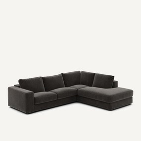 Γωνιακός καναπές από βελούδινο chenille ύφασμα, Skander