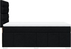 vidaXL Κρεβάτι Boxspring με Στρώμα Μαύρο 90x190 εκ.Υφασμάτινο