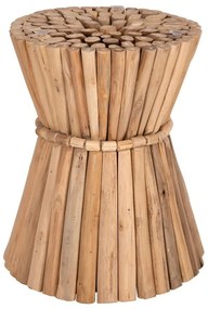 Τραπέζι Βοηθητικό Στρογγυλό Cooter HM9792 Φ37x50cm Κλαδιά Ξύλου Teak Natural Wood