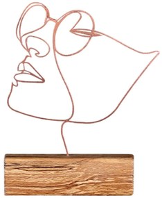 Διακοσμητικό Επιτραπέζιο 533BSG1163 17x3,5x31cm Natural-Bronze Aberto Design Metal,Wood