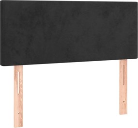vidaXL Κρεβάτι Boxspring με Στρώμα Μαύρο 90x190 εκ. Βελούδινο