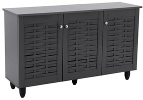 Παπουτσοθήκη IGGY Ξύλινη με 3 πόρτες Γκρί 114x34x68 εκ. 114x34x68 εκ.