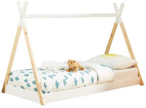 ΚΡΕΒΑΤΙ ΠΑΙΔΙΚΟ MUNK HM699.03 τ.MONTESSORI ΞΥΛΟ ΠΕΥΚΟΥ ΦΥΣΙΚΟ-ΛΕΥΚΟ- 190x90εκ
