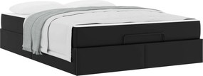 vidaXL Σκελετός κρεβατιού με στρώμα Άλλο 2 pcs Μαύρο PVC