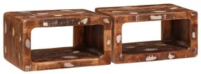vidaXL Κομοδίνο 2 pcs Καφέ 45 x 30 x 24 εκ. Στερεό Ανακτηθέν Ξύλο