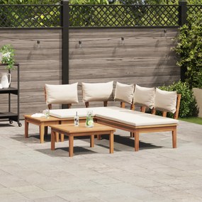 vidaXL Σετ Παγκάκι Κήπου 4 pcs Καφέ και Κρέμα 2 θέσεων Μέγεθος: Μεσαίο