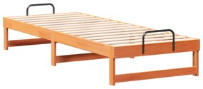 vidaXL Κρεβάτι με λαβές μεταφοράς Καφέ 80 x 200 cm Μασίφ ξύλο πεύκου