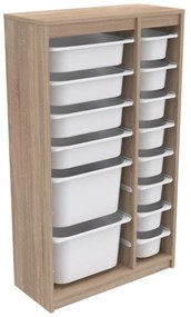 CHEST OF DRAWERS SANI  MELAMINE IN SONAMA-14 WHITE P.E. DRAWERS 69x29,6x112,2Hcm