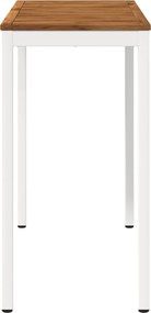 vidaXL Τραπέζι μπαρ κήπου Φυσικό και Λευκό 108,5 x 55 x 105 εκ