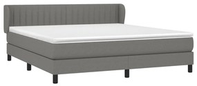 ΚΡΕΒΑΤΙ BOXSPRING ΜΕ ΣΤΡΩΜΑ ΣΚΟΥΡΟ ΓΚΡΙ 160X200 ΕΚ ΥΦΑΣΜΑΤΙΝΟ 3126414