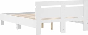 vidaXL Πλαίσιο Κρεβατιού με κεφαλάριου Λευκό 120x190 εκ Επεξεργ. Ξύλο