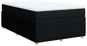 vidaXL Κρεβάτι Boxspring με Στρώμα Μαύρο 120x190 εκ. Υφασμάτινο
