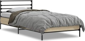 vidaXL Πλαίσιο Κρεβατιού Sonoma Δρυς 100x200 εκ. Επεξ. Ξύλο &amp; Μέταλλο