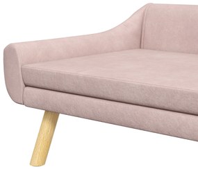 PawHut Καναπές για Κατοικίδια, Σκανδιναβικός Σχεδιασμός, Αφαιρούμενο Μαξιλάρι, Όψη Βελούδου, 102 cm x 58,5 cm x 42,5 cm, Ροζ + Φυσικό