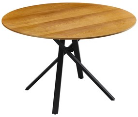 Tραπέζι Cerco pakoworld sonoma mdf και μαύρο μεταλλικό πόδι Φ120x75εκ