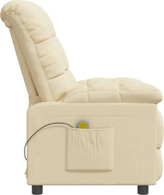 vidaXL Πολυθρόνα Μασάζ Κρεμ Υφασμάτινη