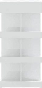 vidaXL Τραπέζι Μπαρ με Ράφια Γυαλ. Λευκό 102x50x103,5 εκ. Επεξ. Ξύλο