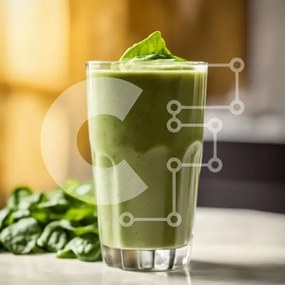 Intra Συλλεκτικό Ξύλινο Παζλ Plywood  4mm - Πράσινο Smoothie με φύλλα σπανακιού Σε Ξύλινο Κουτί - Διαστάσεις: 10x10 cm – 25 κομμάτια