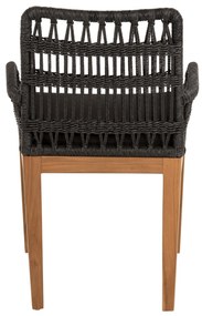 Καρέκλα - Πολυθρόνα STARDOM C9760.02 Μελί Ξύλο Teak με Μαύρο Σχοινί 57x65x83Yεκ. 57x65x83 εκ.