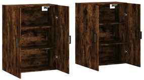 vidaXL Ντουλάπια Τοίχου 2 τεμ. Καπνιστή Δρυς 69,5 x 34 x 90 εκ.