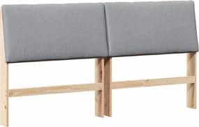 vidaXL Ταπετσαρισμένο κεφαλάρι Ανοιχτό γκρι 180 cm