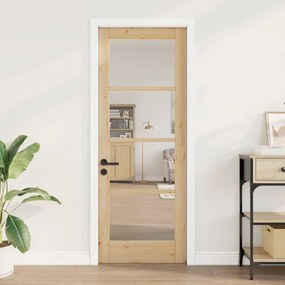 vidaXL Εσωτερική Πόρτα με Γυαλί Καφέ 73.5 x 198.5 εκ.