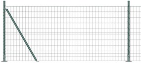 vidaXL Euro Fence με 13 Φλατζωτά Πόστα 1x25 μ Γαλβανισμένο Ατσάλι