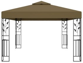 vidaXL Κιόσκι με Διπλή Οροφή Taupe 3 x 4 μ. 180 γρ/μ²