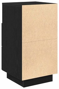 vidaXL Κομοδίνο με 2 συρτάρια mαύρο 36x36x68 cm